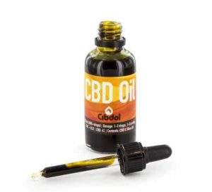Fiole d'huile de CBD (cannabinoïde) avec compte goutte